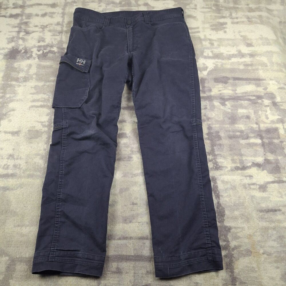 Helly Hansen Workwear Manchester Pants Mens 34x30 Navy Blue Stretch Cargo 77526